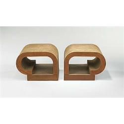 Frank Gehry, Easy Edges end tables, pair, Easy Edges, Inc., USA, 1972, corrugated cardboa...