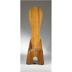 Mario Ceroli, Mobili nella Valle chair, Poltronova, Italy, 1972, unrefined Russian pine<b...