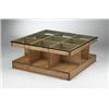 Image 1 : Mario Ceroli, coffee table, Poltronova, Italy, 1972, unrefined Russian pine, glass, 40"...