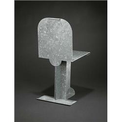 Isamu Noguchi, Pierced Seat, Gemini G.E.L., USA, 1982-83, galvanized steel, 14w x 16d...