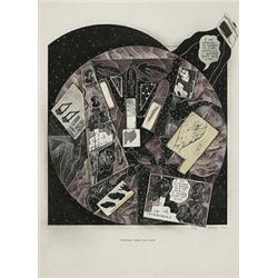 Ray Johnson, Untitled (Barbara Rose Fan Club), 1974, collage on board, 20 x 15, Signed,...