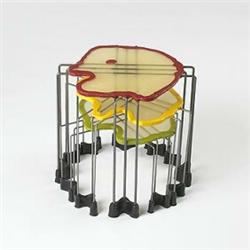 Gaetano Pesce, Triple Play nesting tables, Fish Design, Italy, 1990s, resin, steel, 18"...