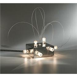 Arditi and Gianni Gamberini, B.T. 2 table lamp, Nucleo, Italy, 1971, stainless steel, wir...