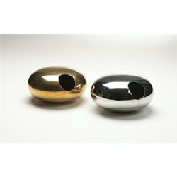 Emile Gilioli, ashtrays for Knoll International, USA/Italy, 1960s, brass and chrome metal<b...
