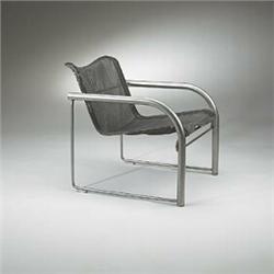 Richard Schultz, prototype 25 lounge chair, Knoll, USA, 1966, aluminum, woven polyester v...