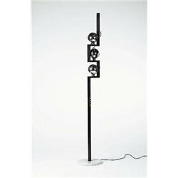 Arredoluce, floor lamp, Italy, 1960s, enameled and chrome steel, marble, 2000-3000...