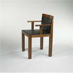 Aldo Rossi, Teatro chair, Unifor, Italy, 1982, walnut, leather, 22w x 18d x 30h, L...