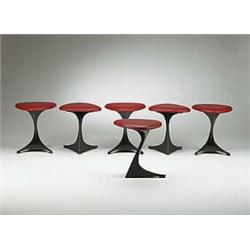 Santiago Calatrava, Tabourettli Theatre stools, set of six, De Sede, Spain/Switzerland, 198...