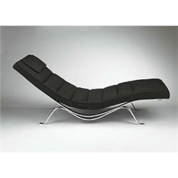 George Nelson, chaise lounge, model #5490, Herman Miller, USA, 1956, chrome steel, wool u...