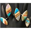 Image 2 : Group of 5 Vintage Navajo Inlay Rings
