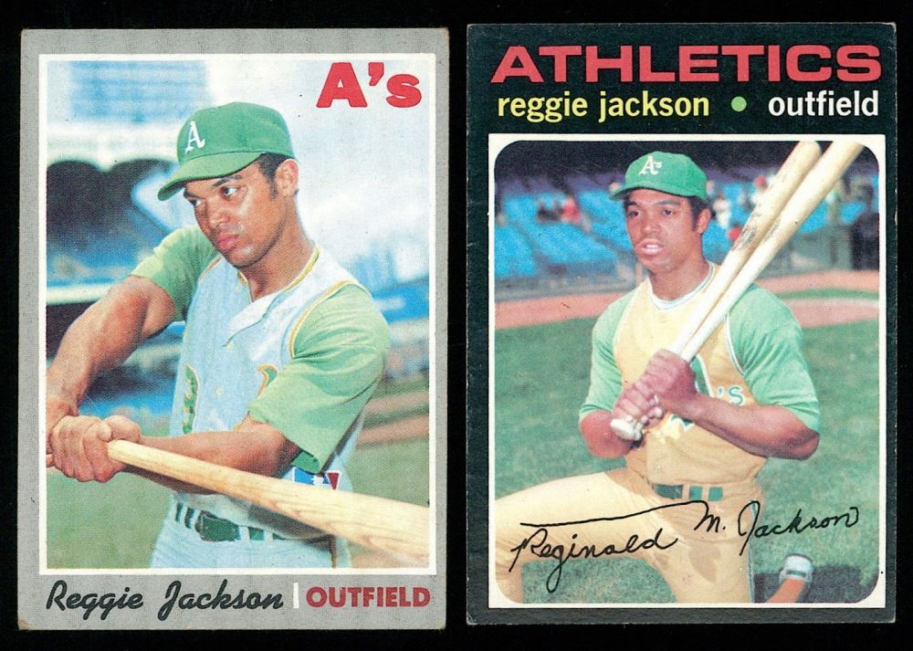 Lot of (2) Reggie Jackson Baseball Cards with 1970 Topps 140 & 1971