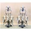 Image 1 : PAIR OF REGENCY STYLE GILT BRONZE AND GLASS THREE LIGHT CANDELABRA, 19th Century. Each triangul...