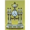 Image 1 : EMPIRE STYLE GILT BRONZE MOUNTED WHITE MARBLE MANTEL CLOCK, French. 19th Century. Movement stam...