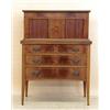 Image 1 : FEDERAL INLAID FIGURAL MAHOGANY TAMBOUR DESK, American. 18th Century. In two parts: the upper s...