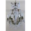 Image 1 : LOUIS XV STYLE GILT BRONZE AND GLASS SIX LIGHT CHANDELIER, 20th Century. The open lyre cage sup...