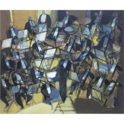 CAMILLE HILAIRE (French. 1916-1988), "Le Grand Orchestre". Signed Hilaire l/l. Also titled on t...