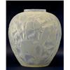 Image 1 : R. LALIQUE MOLDED OPALESCENT "PERRUCHES" VASE, French. Circa 1920. Engraved R. Lalique. Height...