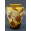 Image 1 : GALL+ CAMEO GLASS VASE, French. Circa 1900. Signed in cameo Galle. The yellow and gray overlaid...
