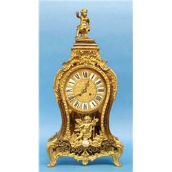 LOUIS XV STYLE ORMOLU MOUNTED "BOULLE" BRACKET CLOCK, French. 19th Century. The dial fitted wit...