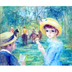 HULDAH CHERRY JEFFE (American. 1901-2001), "Before the Races". Signed Huldah l/r., Oil on Boa...