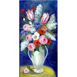 HULDAH CHERRY JEFFE (American. 1901-2001), "The White Vase". Signed Huldah l/l. Also signed and...