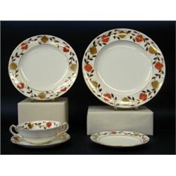 SEVENTY-FOUR PIECE ROYAL CROWN DERBY PORCELAIN PART DINNER SERVICE, English. 20th Century. Comp...