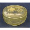 Image 1 : LALIQUE MOLDED AND GREEN STAINED BOX AND COVER, French. Circa 1948. Molded Lalique, Depose. Cot...