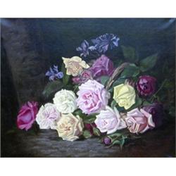 LOUIS MICHAUX (French. 20th Century), "Floral Still life". Signed Louis Michaux l/l., Oil on...
