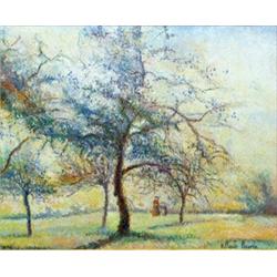 H. CLAUDE PISSARRO (French. Born 1935), "La Petit Fils En Les Pommiers D'Amaye". Signed H. Clau...