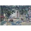 Image 1 : F. BERNARD (French. 20th Century), "Street Scene in Paris". Signed F. Bernard l/r., Oil on Ca...