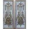 Image 1 : PAIR OF NEO-CLASSICAL STYLE CARVED, PAINTED AND GILTWOOD THREE LIGHT WALL SCONCES, Italian. Eac...