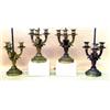 Image 1 : RARE AND VERY FINE SET OF FOUR EMPIRE STYLE GILT BRONZE THREE LIGHT CANDELABRA, French. 19th Ce...