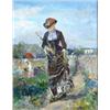 Image 1 : EDUARDO LEON GARRIDO (Spanish. 1856-1949), "Elegant Ladies in the Meadow". Signed E.L. Garrido...