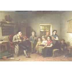 JAN JACOBUS MATTHIJS DAMSCHROEDER (German. 1825-1905), "The Singing Class". Signed J.J.M. Damsc...