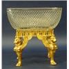 Image 1 : VERY FINE EMPIRE GILT BRONZE AND CUT GLASS CENTERPIECE, French. 19th Century. Glass probably by...
