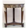 Image 1 : EMPIRE STYLE GILT BRONZE MOUNTED MAHOGANY GUERIDON, French. 19th Century. The plain circular to...