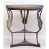 Image 1 : EMPIRE STYLE GILT BRONZE MOUNTED MAHOGANY GUERIDON, French. Circa 1900. The circular galleried...