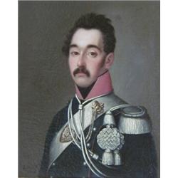 BARBIERI (Italian. 19h Century), "Officer in Uniform". Signed Barbieri and dated 1819 l/l., O...