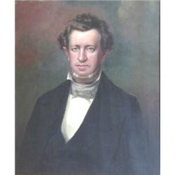 AMERICAN SCHOOL (19th Century), "Portrait of Watt Charles Bradford". Unsigned., Oil on Canvas...