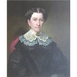 AMERICAN SCHOOL (19th Century), "Portrait of Catherine Anne Bradford". Unsigned., Oil on Canv...