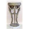 Image 1 : PAIR OF EMPIRE STYLE MARBLE AND CARVED GILTWOOD PEDESTALS, 19th Century. Each circular marble i...