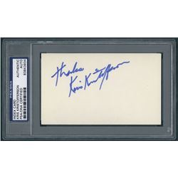 Kris Kristofferson Signed Vintage Index Card Inscribed  Thanks  (PSA Encapsulated)