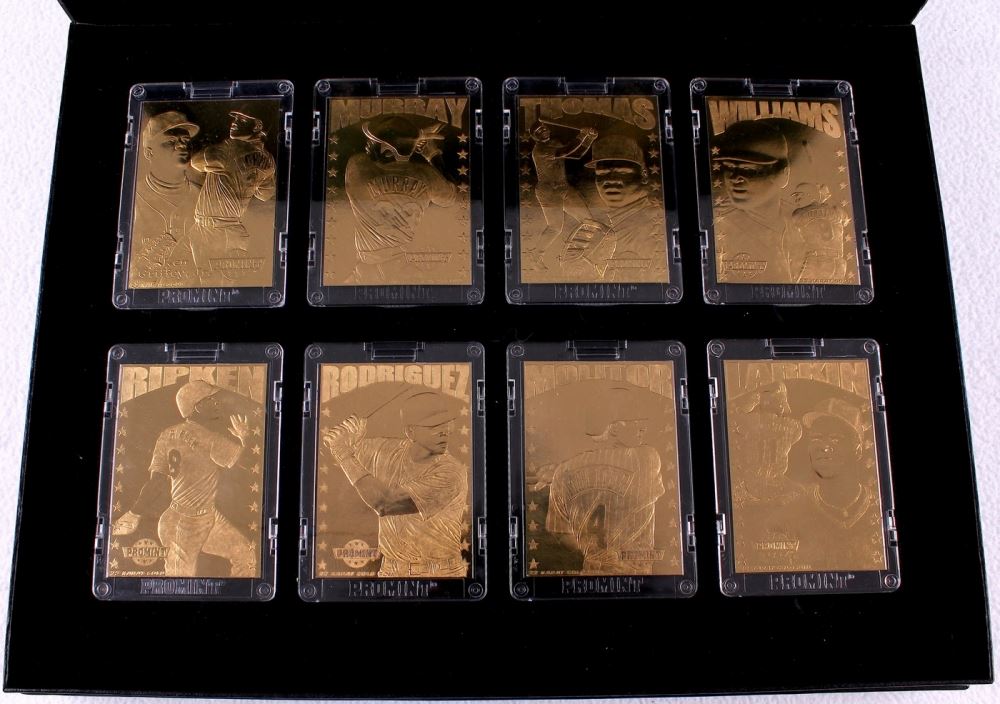 Lot Of 16 ProMint 22K Gold Baseball Cards With 1996 ProMint Cal 