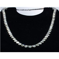 Diamond Tennis Necklace 14k White Gold, over 39.88 ctw Round Yellow and White Diamond