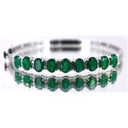 Emerald about 8 ctw Diamond Bracelet 14KW