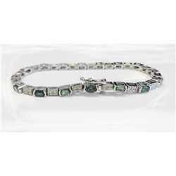 ALEXANDRITE OVAL 4.04CT,  14K W/G BRACELET 13.98GRAM / DIAMOND RD 0.57CT