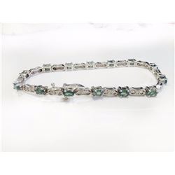 ALEXANDRITE 3.47CT, 14K W/G BRACELET 12.00GRAM / DIAMOND 0.97CT