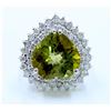 Image 1 : NATURAL COPPER BEARRING PARAIBA TOURMALINE 9.94CT, 14K W/G RING 7.04GRAM / DIAMOND 1.52CT
