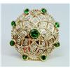Image 1 : Tsavorite 1.03 ct & Diamond 0.49 ct Ring 9.97 gr 14K Yellow   Gold