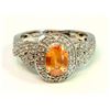 Image 1 : Spessartite 4.73Ct / Diamond 0.48Ct  / 14K White Gold Ring 4.73 Gram